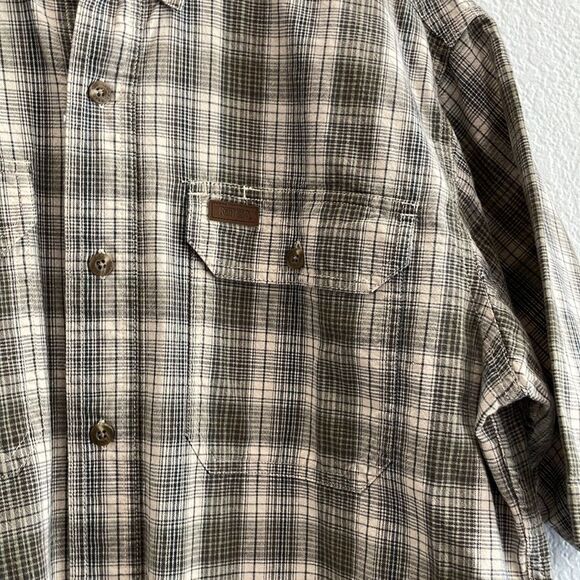 RedHead Olive Green & Blue Plaid Short Sleeve Button Down Shirt Size Medium - Picture 4 of 9